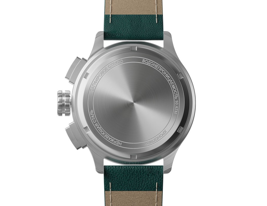 ачс-1 3520.d 44 мм кварц хронограф зеленые матовые из проверенных материалов спереди