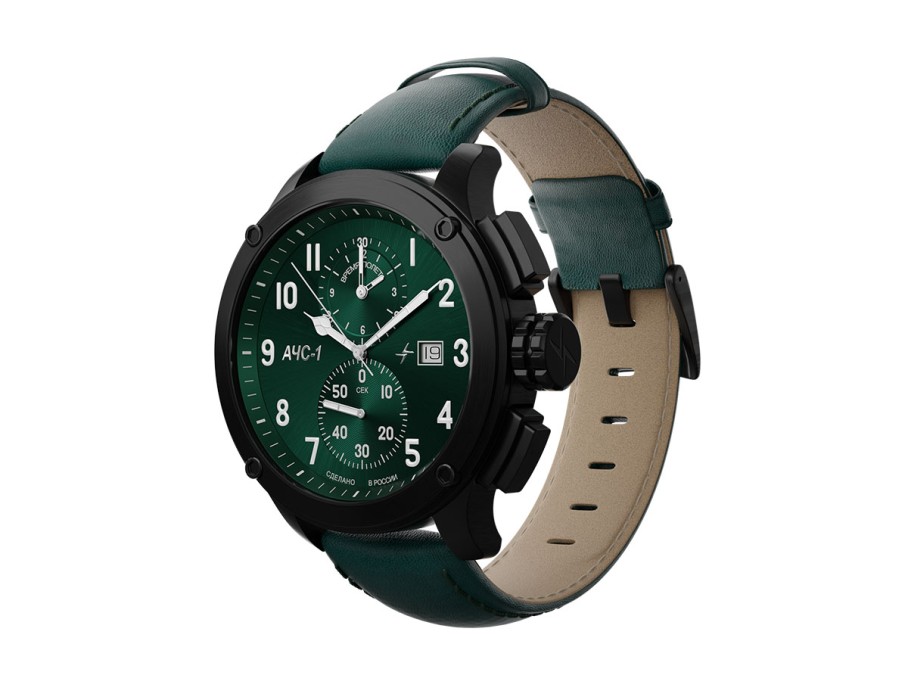 ачс-1 3520.d 44 мм кварц хронограф зеленые матовые по цене 46000 руб вид справа