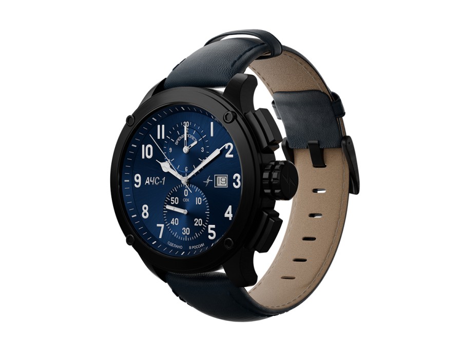 ачс-1 44 мм кварц хронограф синие матовые по цене 46000 руб вид справа