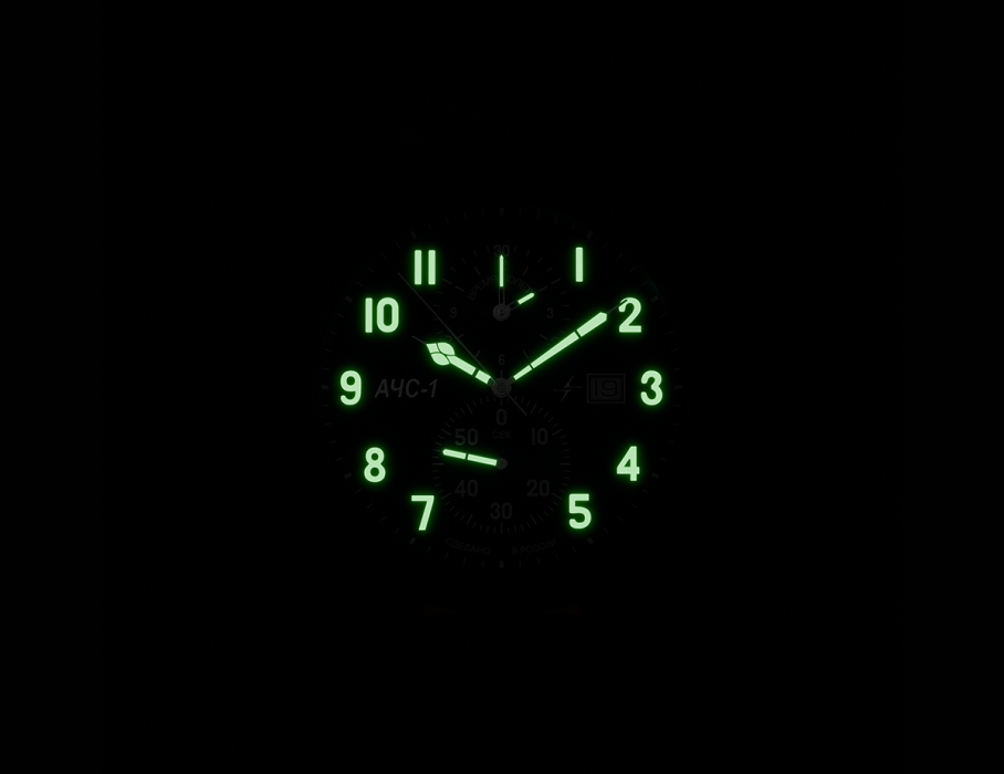 ачс-1 44 мм кварц хронограф синие матовые для взрослого возраста с изнаночной стороны