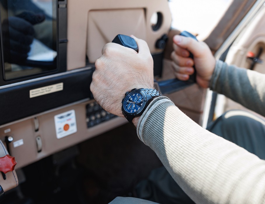 ачс-1 44 мм кварц хронограф синие матовые вид справа