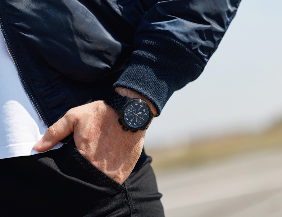 ачс-1 44 мм кварц хронограф синие матовые фото