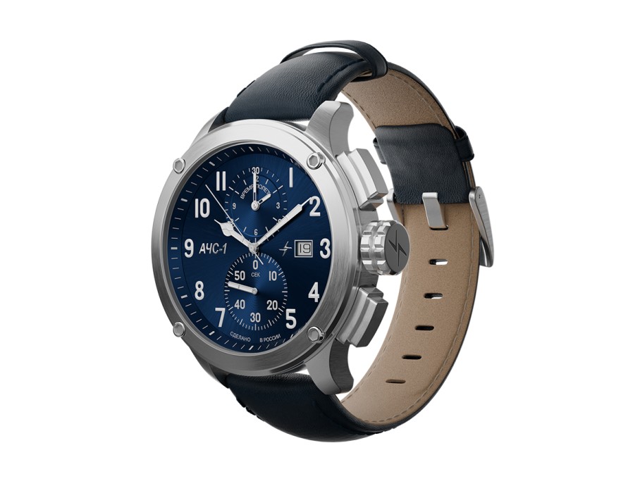 ачс-1 44 мм кварц хронограф синие стальные по цене 45000 руб вид справа