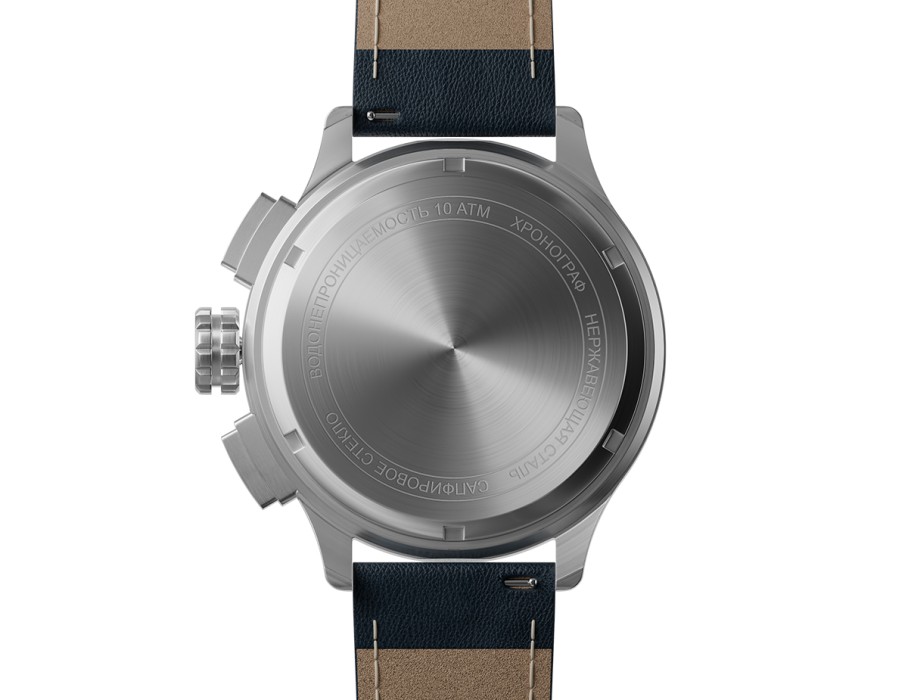 ачс-1 44 мм кварц хронограф синие стальные универсального стиля с лицевой стороны