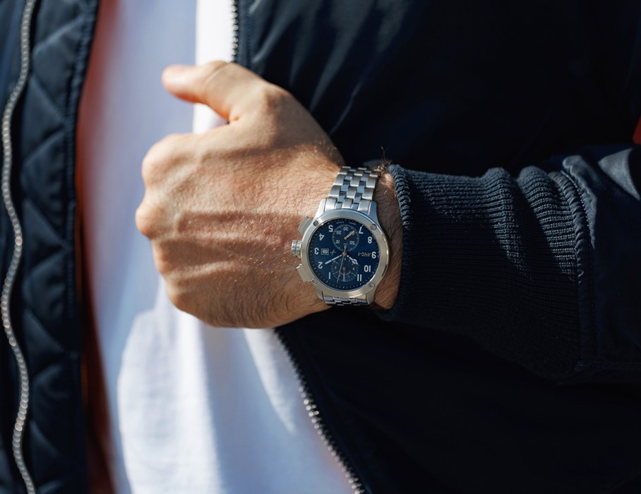 ачс-1 44 мм кварц хронограф синие стальные фото