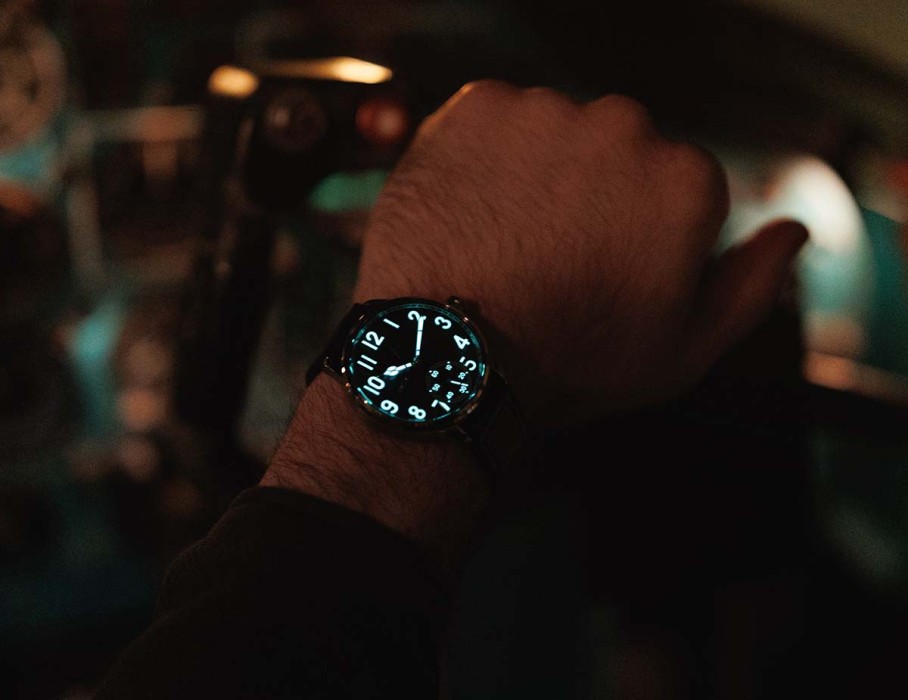 ачс пилот 3603s 42 мм ручной подзавод вид слева