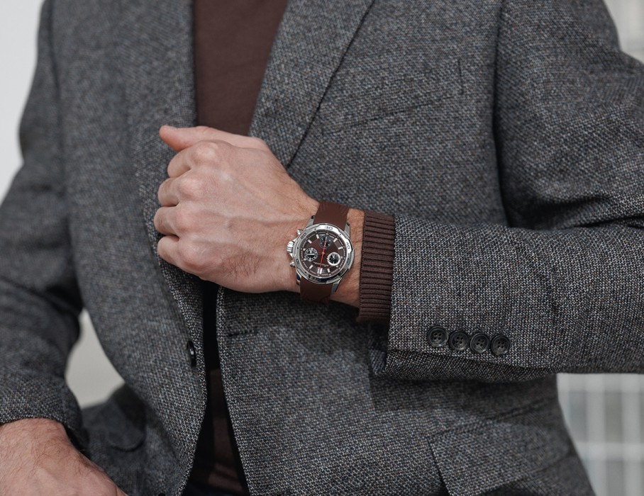 energy z60 42 мм кварц хронограф вид слева