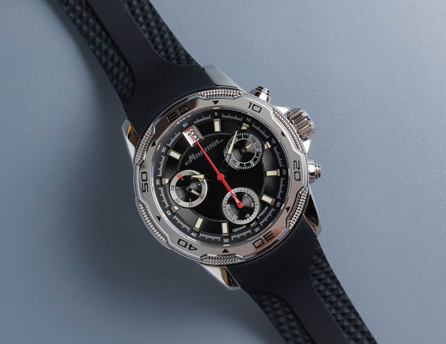 energy z60 42 мм кварц хронограф вид сбоку