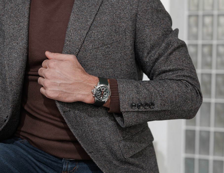 energy z60 42 мм кварц хронограф спереди