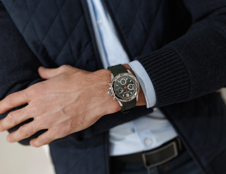 energy z60 42 мм кварц хронограф вид слева