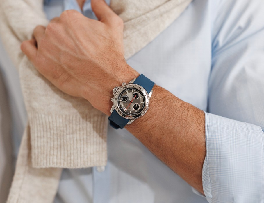 energy z60 42 мм кварц хронограф вид сбоку