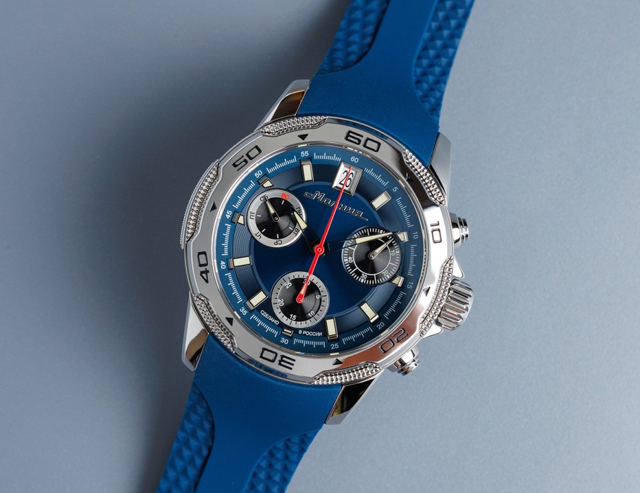 energy z60 42 мм кварц хронограф вид сбоку