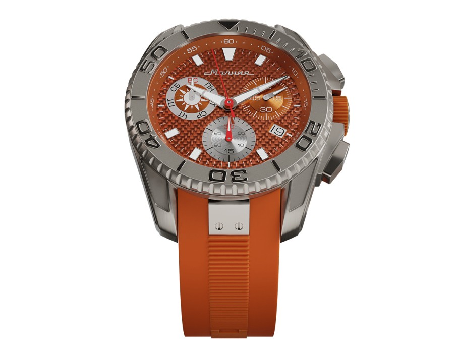 energy z60 44 мм кварц хронограф титан из россии вид сбоку