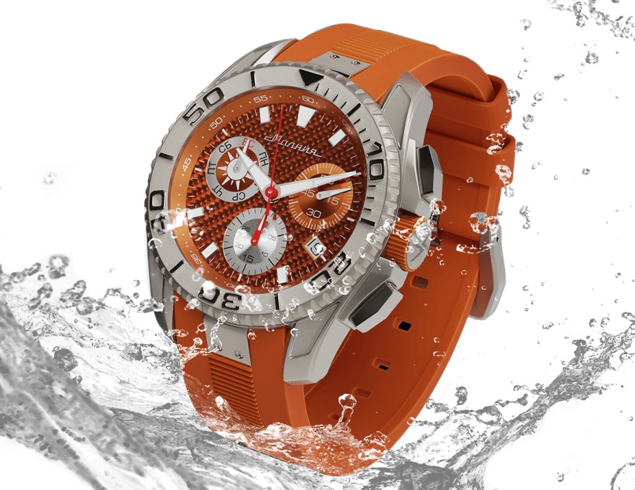 energy z60 44 мм кварц хронограф титан универсального стиля с лицевой стороны