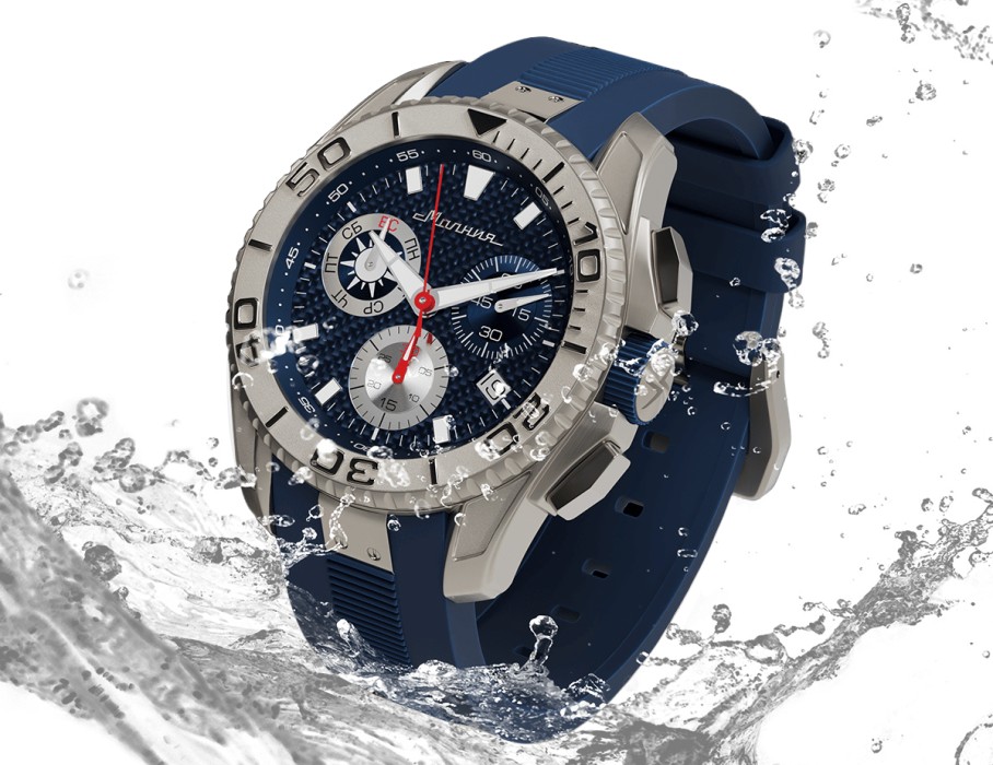 energy z60 44 мм кварц хронограф титан универсального стиля с лицевой стороны