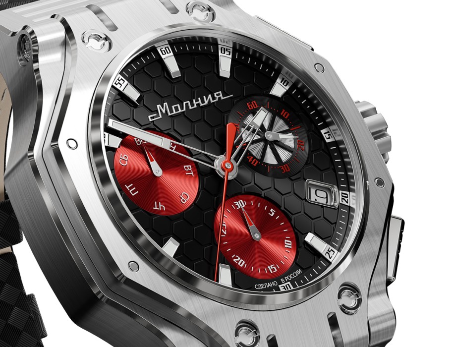 hyron z60 44 мм кварц хронограф универсального стиля с лицевой стороны