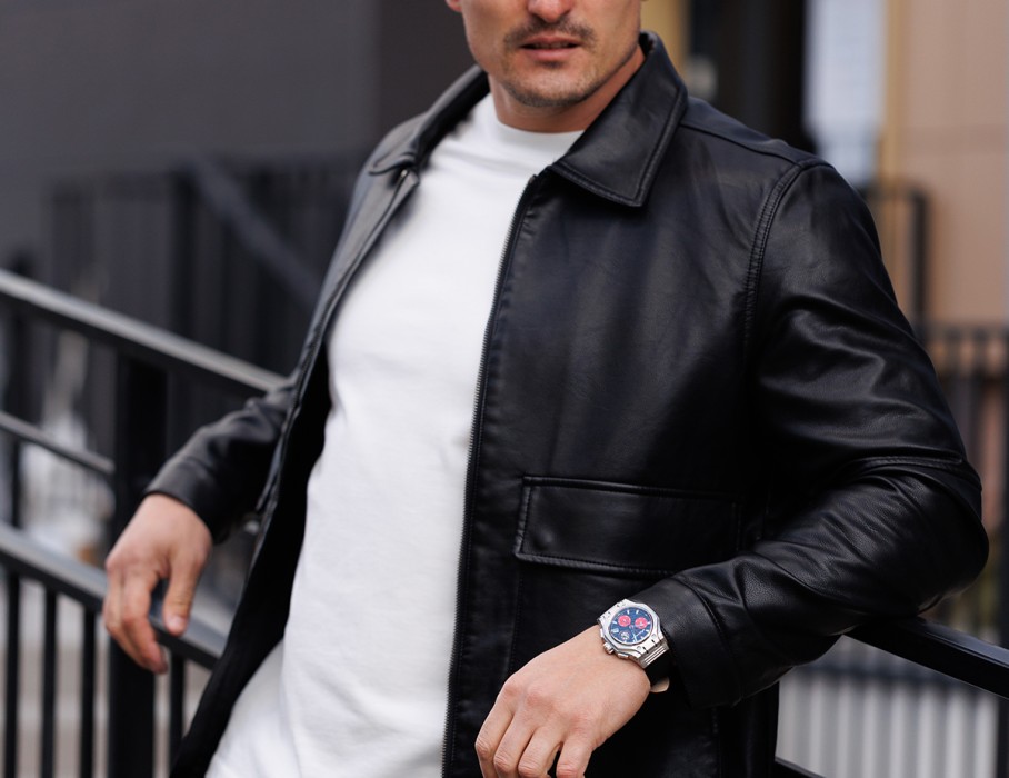 hyron z60 44 мм кварц хронограф вид сбоку