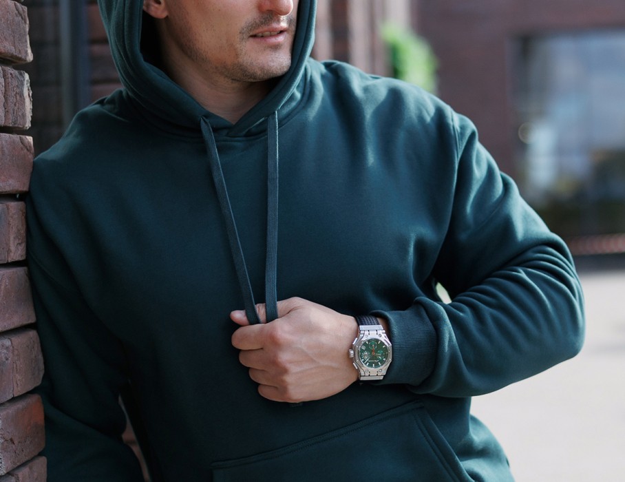 hyron z60 44 мм кварц хронограф вид слева