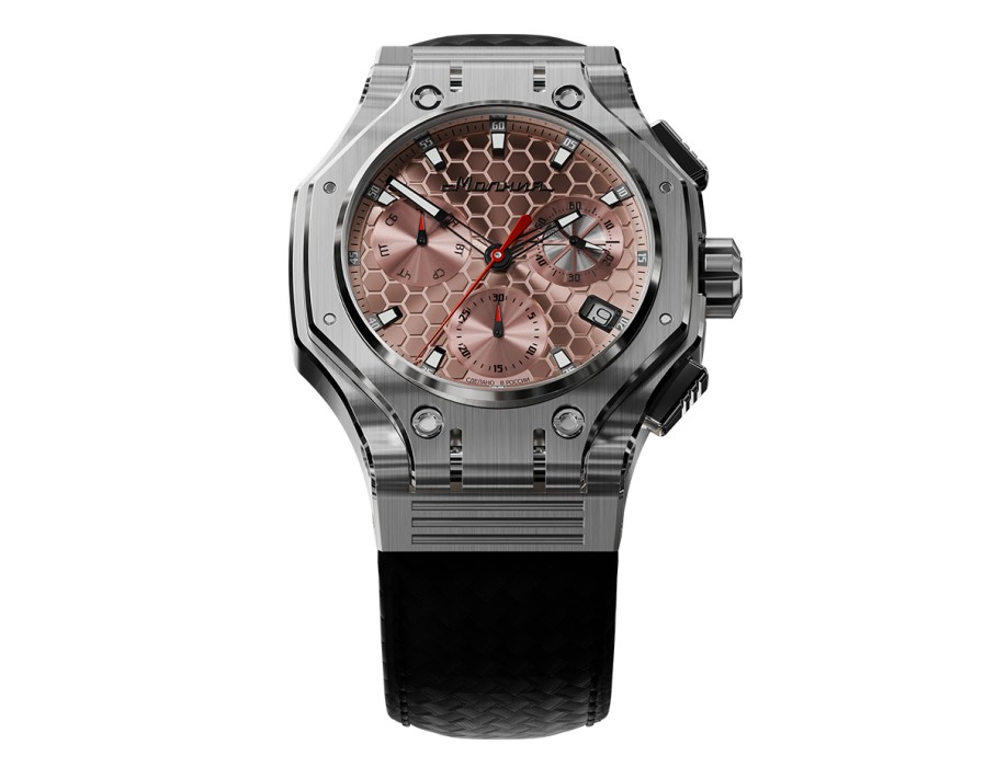 hyron z60 44 мм кварц хронограф из россии вид сбоку