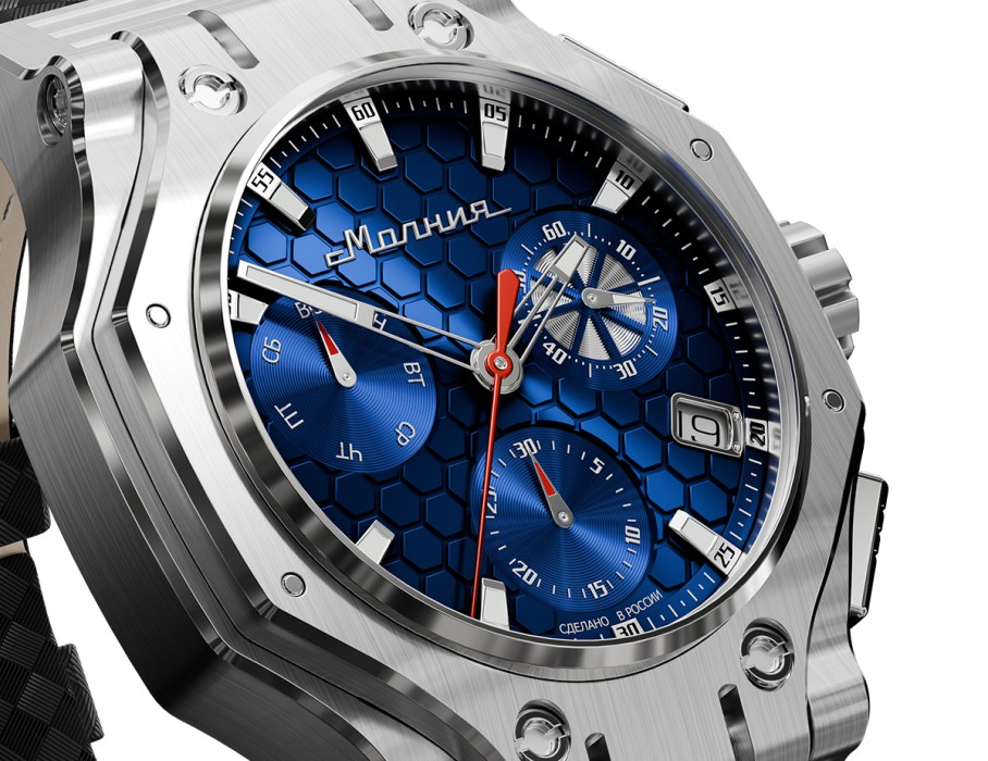 hyron z60 44 мм кварц хронограф универсального стиля с лицевой стороны