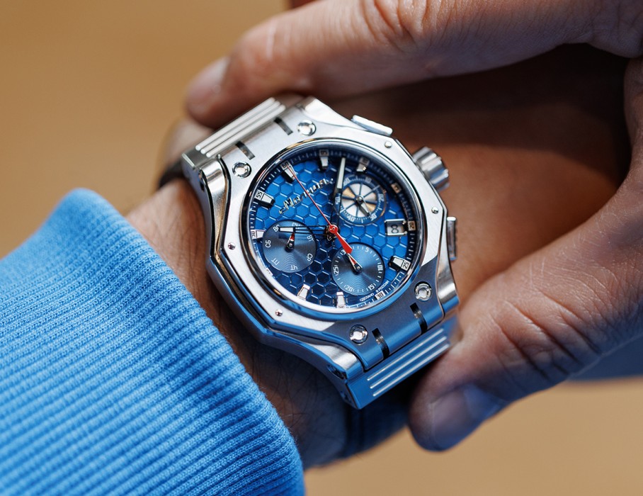 hyron z60 44 мм кварц хронограф вид справа