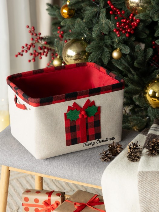 корзина для хранения новогодняя йуль (33х25х20 см) dme1005766 фотография