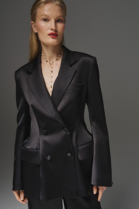 атласный жакет от бренда снежная королева вид слева