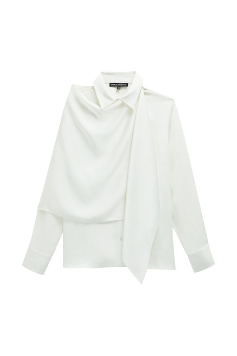 блуза с асимметричной драпировкой 802128003 фотография