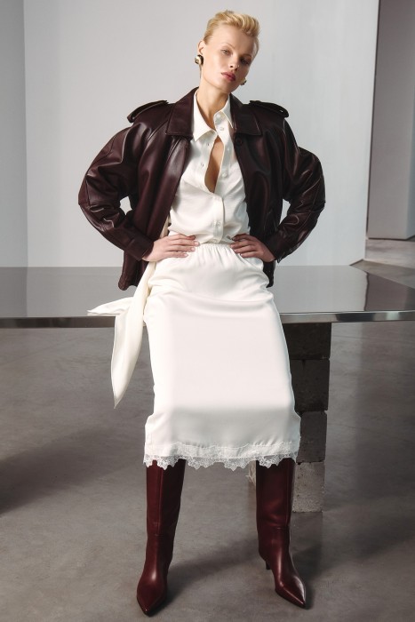 блуза с асимметричной драпировкой от бренда снежная королева вид слева