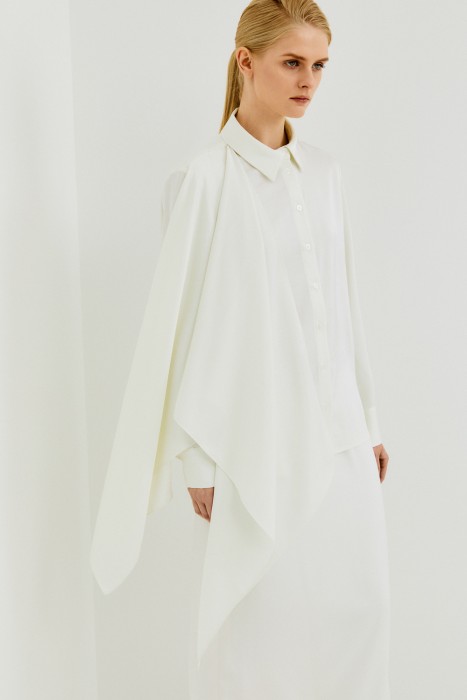 блуза с асимметричной драпировкой из россии вид сбоку