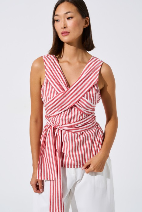 блузка из хлопка от бренда снежная королева вид слева