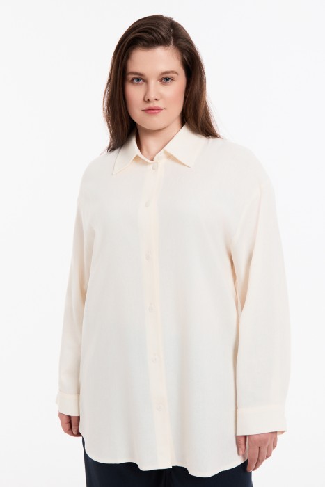 блузка из вискозы и льна от бренда снежная королева вид слева