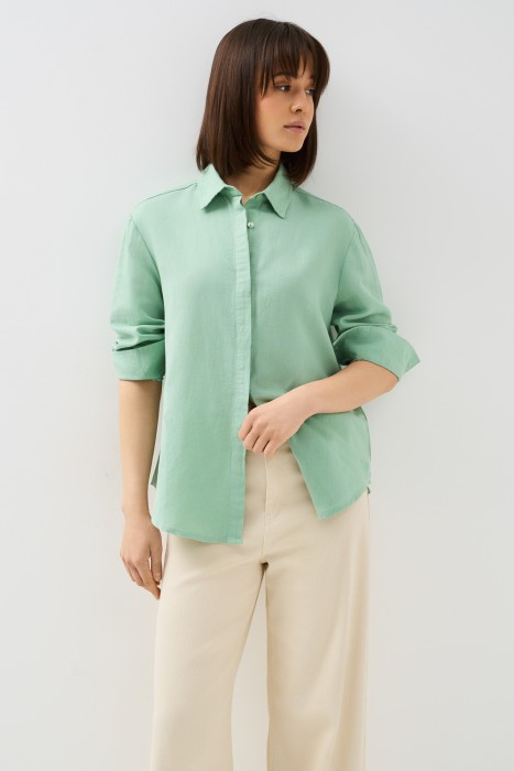 блузка изо льна и хлопка 768271003 фотография