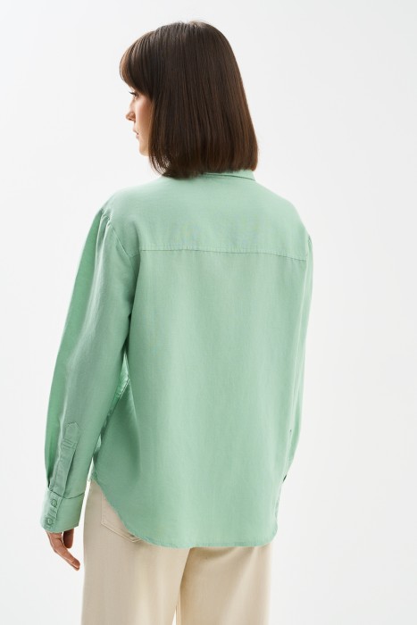 блузка изо льна и хлопка по цене 1860 руб вид справа