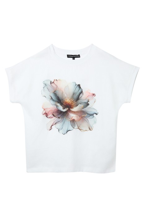 блузка изо льна с принтом 816851003 фотография