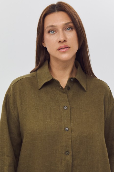 блузка изо льна из россии вид сбоку