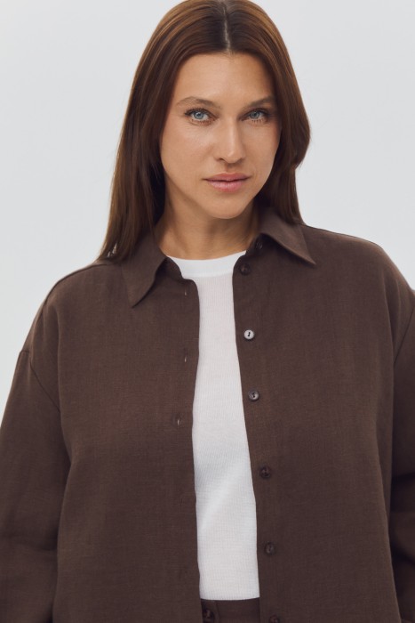 блузка изо льна из россии вид сбоку