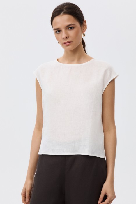 блузка изо льна от бренда снежная королева вид слева