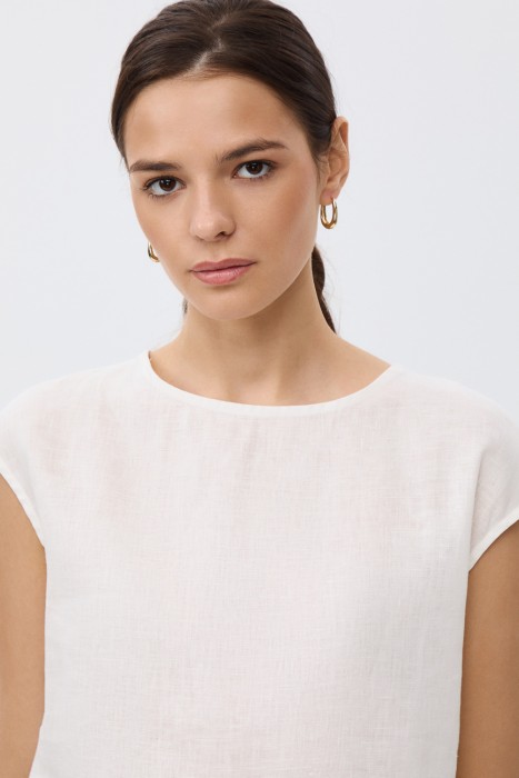 блузка изо льна из россии вид сбоку