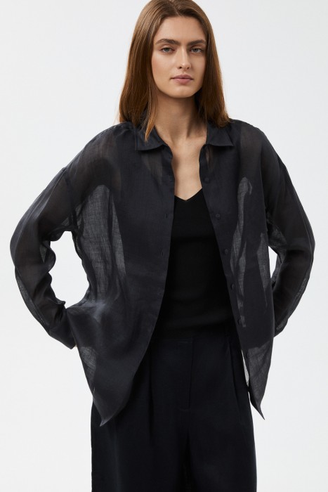 блузка изо льна от бренда снежная королева вид слева