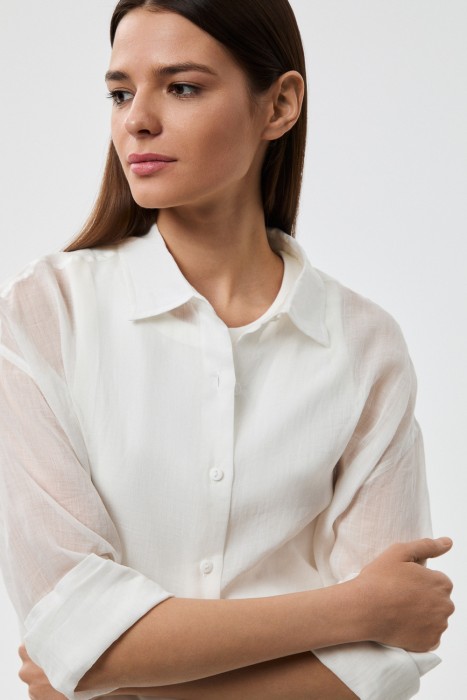 блузка изо льна из россии вид сбоку