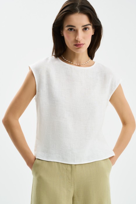 блузка изо льна от бренда снежная королева вид слева