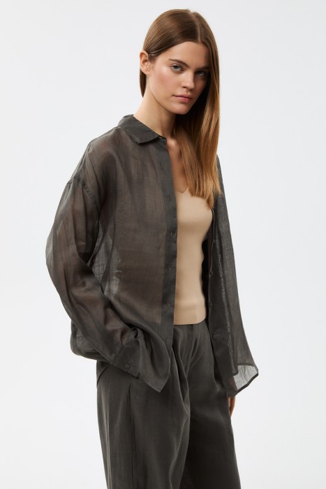 блузка изо льна 814105003 фотография