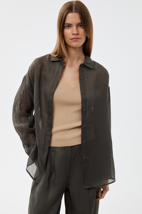 блузка изо льна от бренда снежная королева вид слева