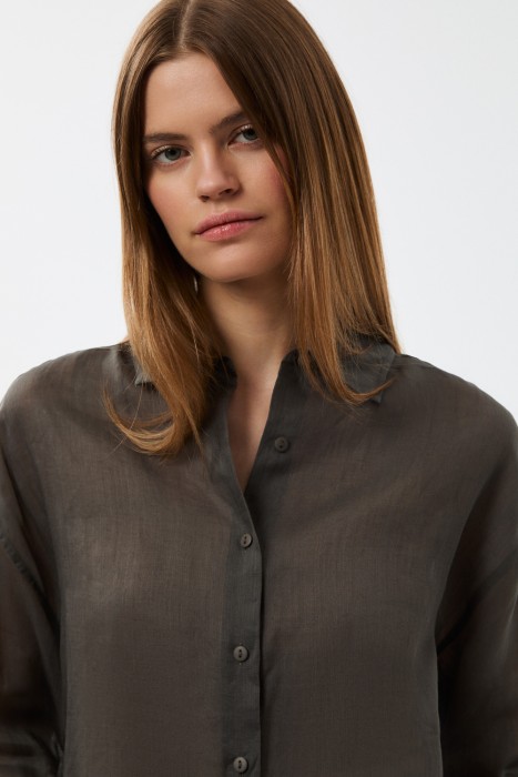 блузка изо льна из россии вид сбоку