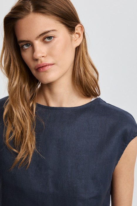 блузка изо льна из россии вид сбоку