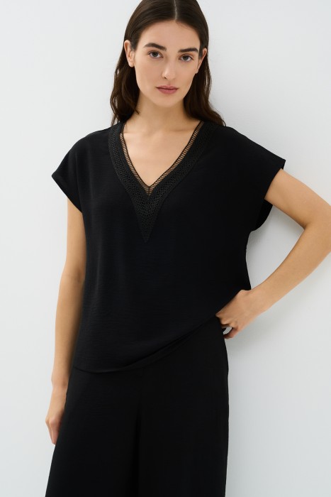 блузка с ажурной отделкой 760903003 фотография