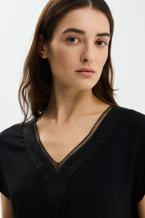 блузка с ажурной отделкой из россии вид сбоку