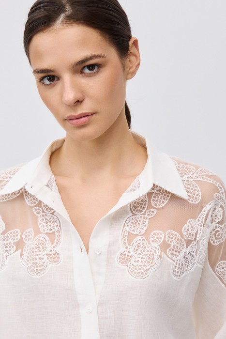 блузка с ажурными вставками из россии вид сбоку