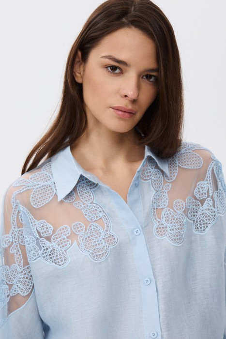 блузка с ажурными вставками из россии вид сбоку